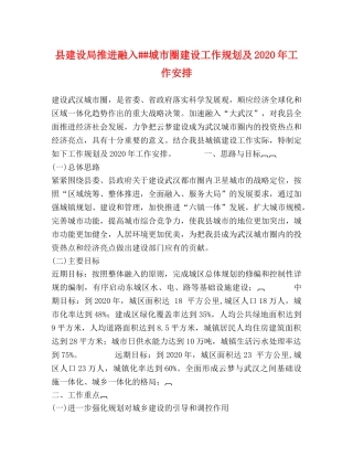 县建设局推进融入##城市圈建设工作规划及2024年工作安排 