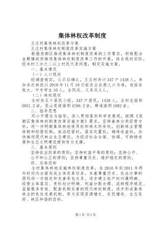 集体林权改革制度