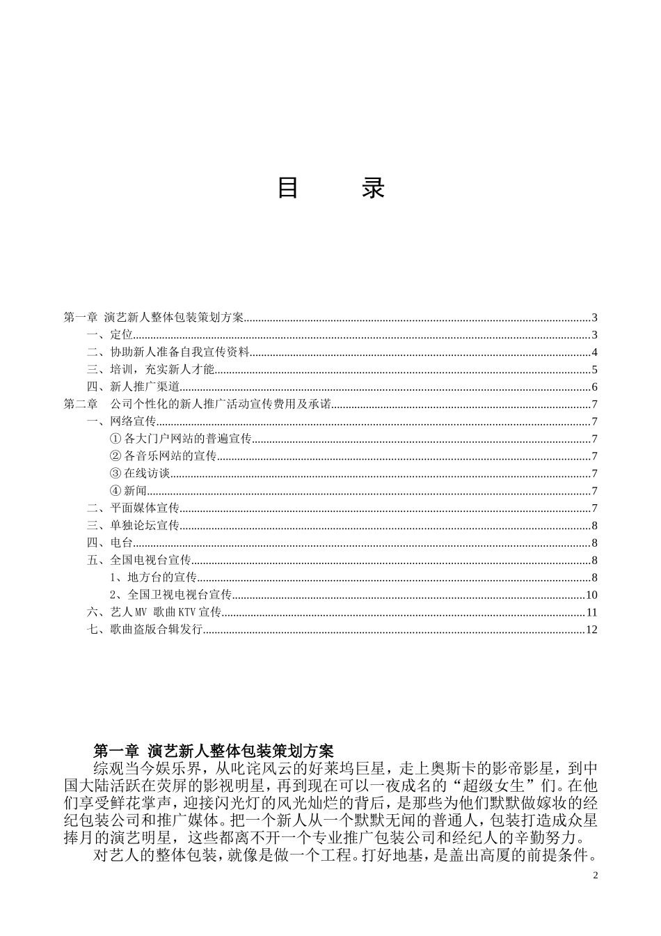 艺人整体包装策划方案(全案)_第2页