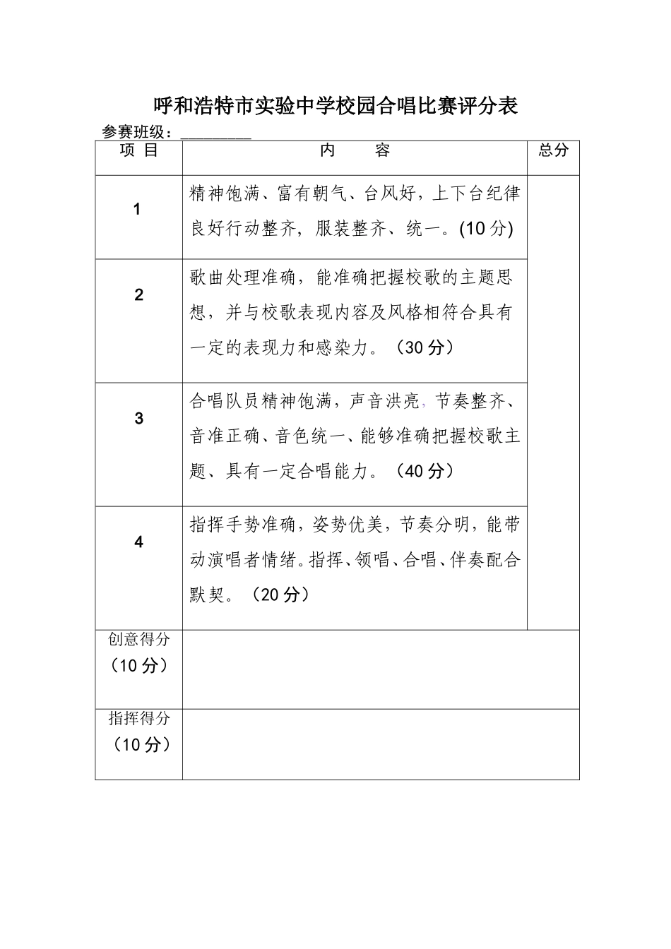 校歌合唱比赛评分标准及细则(附评分表)_第3页