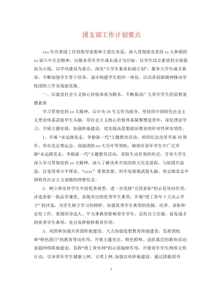 团支部工作计划要点