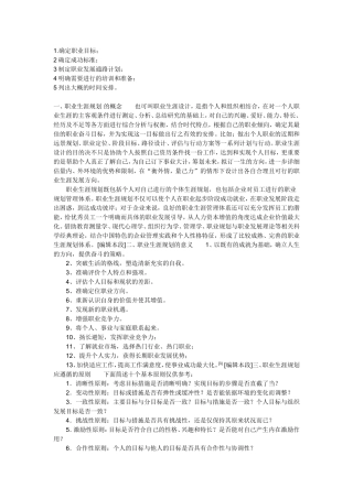 职业生涯规划内容