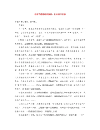 母亲节感恩母亲演讲壮志而不言愁 