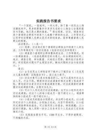实践报告书要求