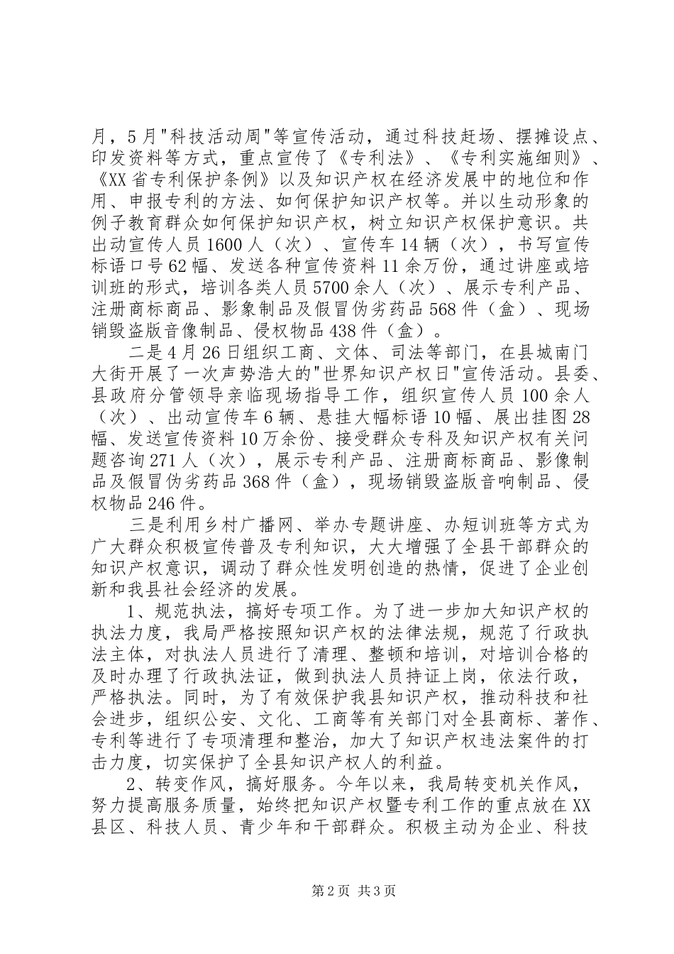 XX年知识产权局工作总结_第2页
