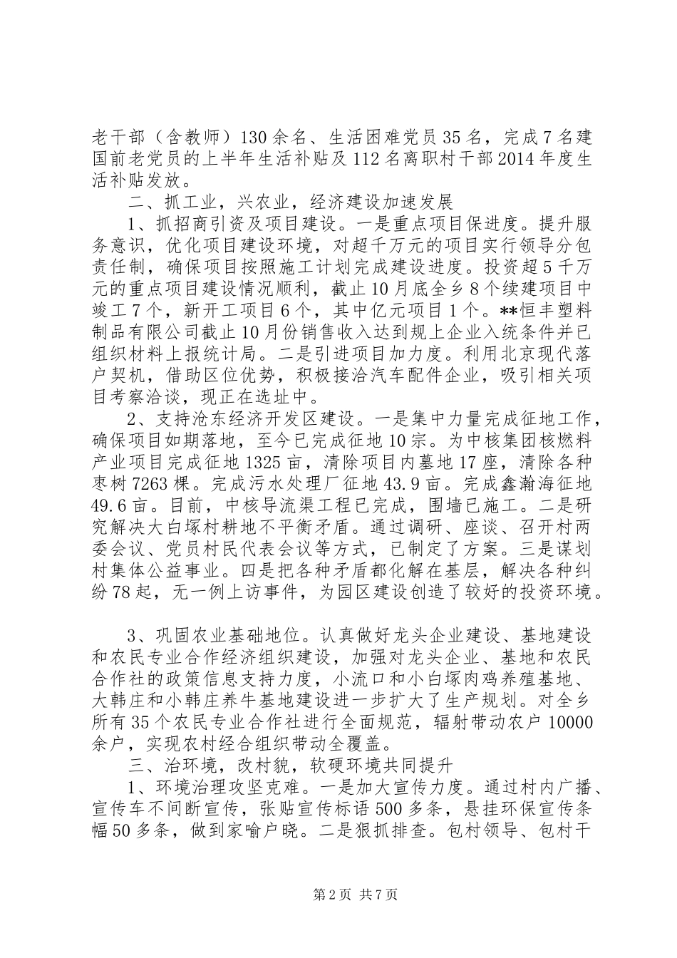 乡XX年工作总结和XX年重点工作_第2页