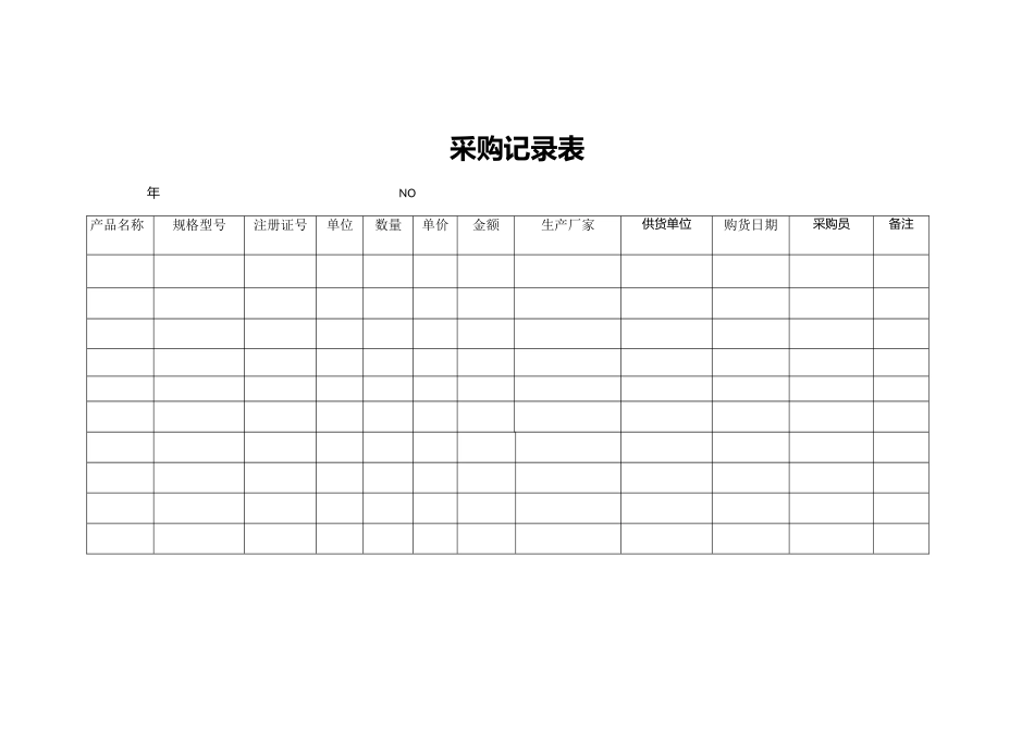 医疗器械记录表格_第1页