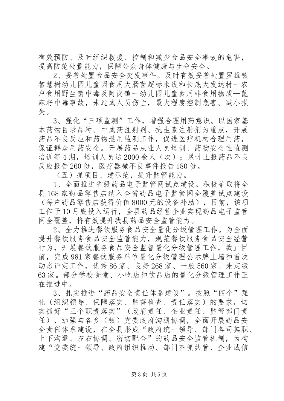 XX镇XX年食品药品监管工作总结 (3)_第3页