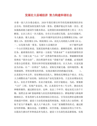 发展壮大县域经济 努力构建和谐社会 