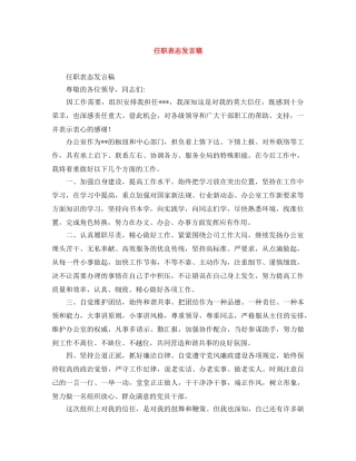 任职表态发言稿 