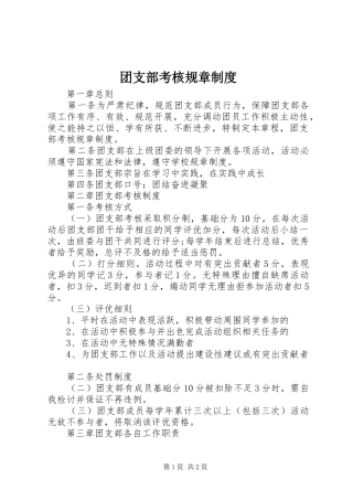 团支部考核规章制度