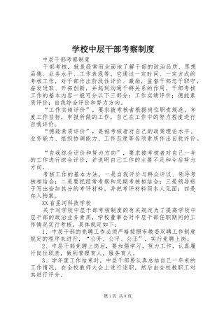 学校中层干部考察制度