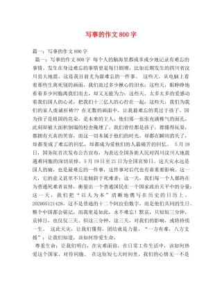 写事的作文800字 
