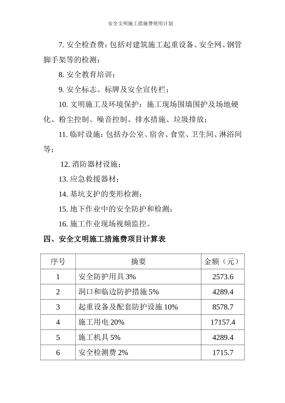 安全文明措施费使用项目及投入计划_第3页