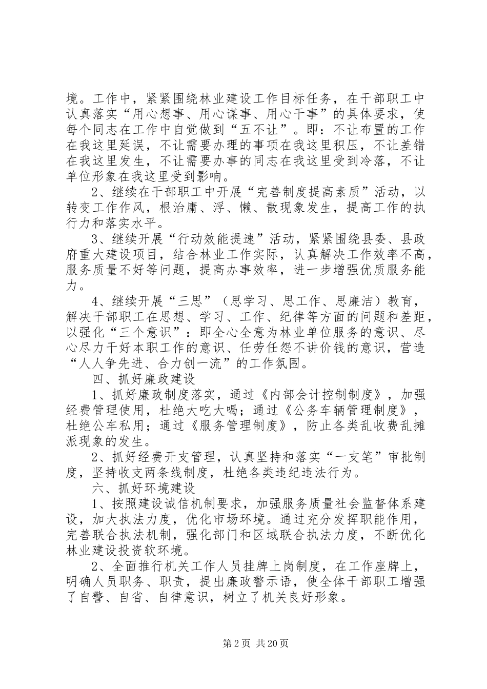 XX县区林业局软环境工作总结_第2页