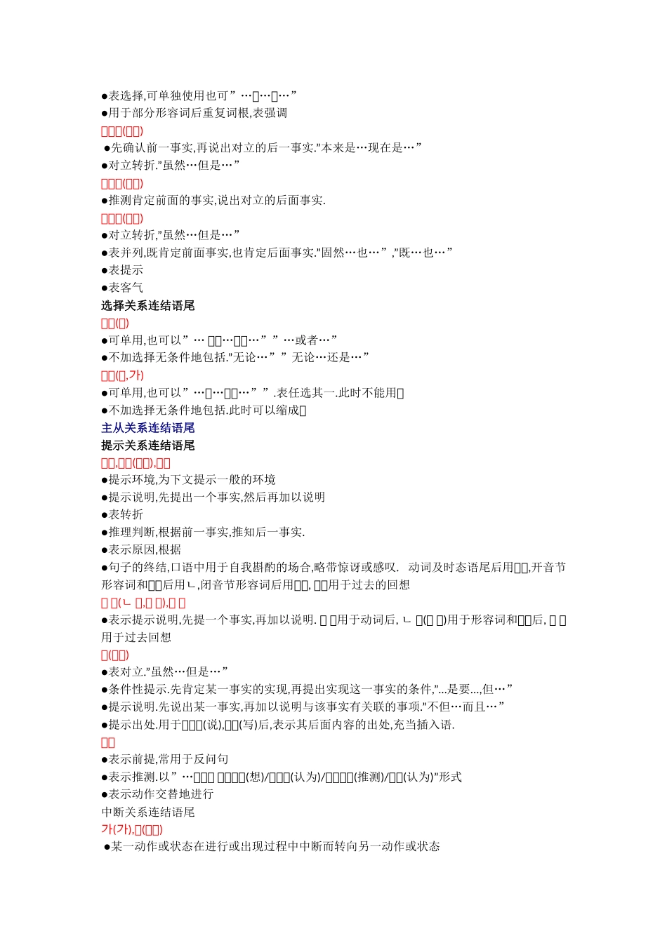 TOPIK对于写作连接题和作文+韩国语连结语尾总结表_第2页