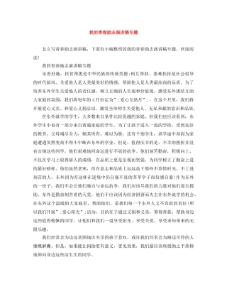 我的青春励志演讲稿专题 