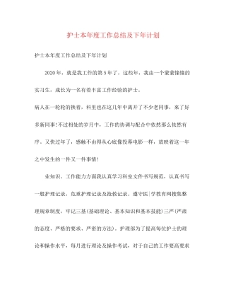 护士本年度工作总结及下年计划