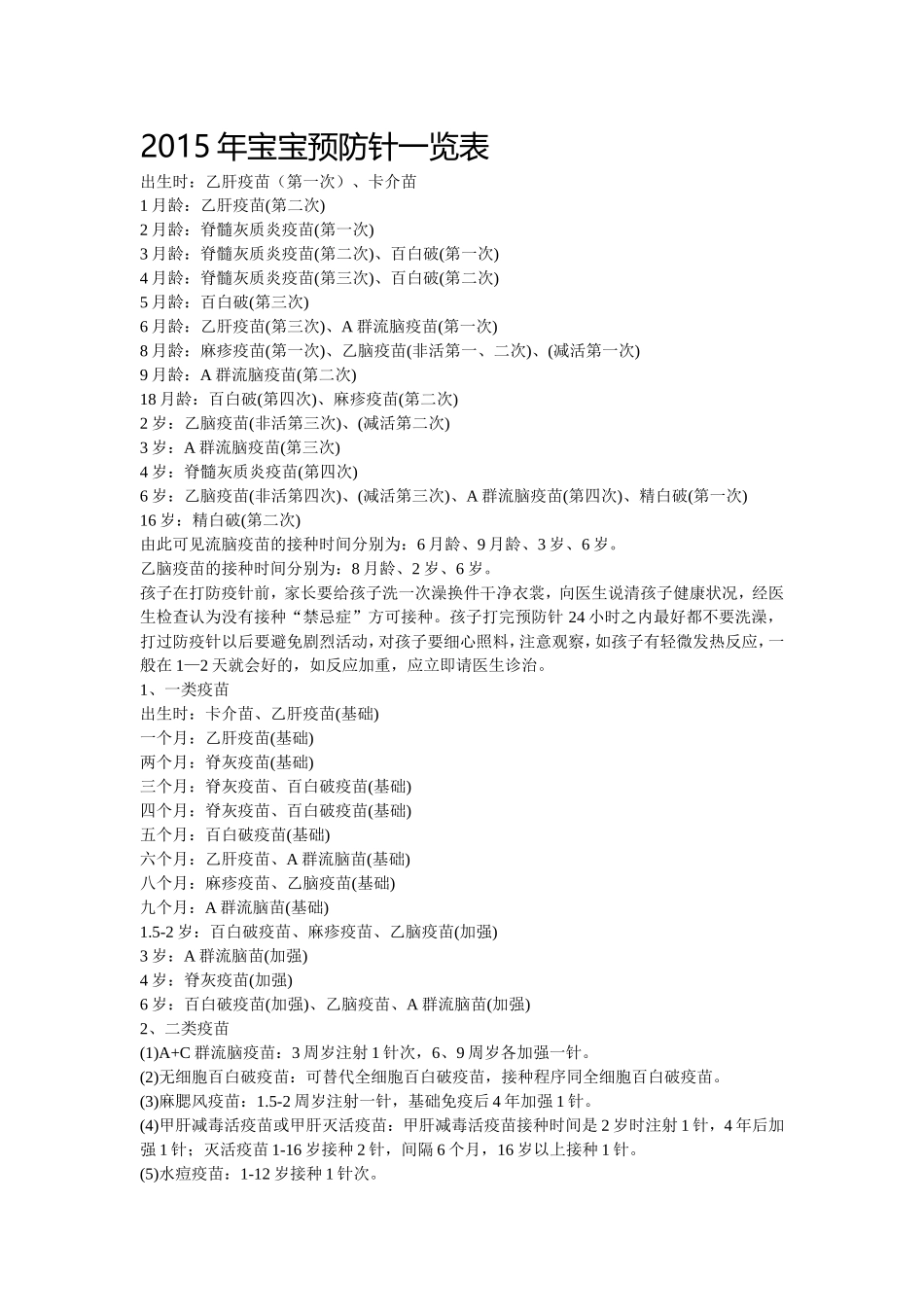 2015年宝宝预防针一览表_第1页