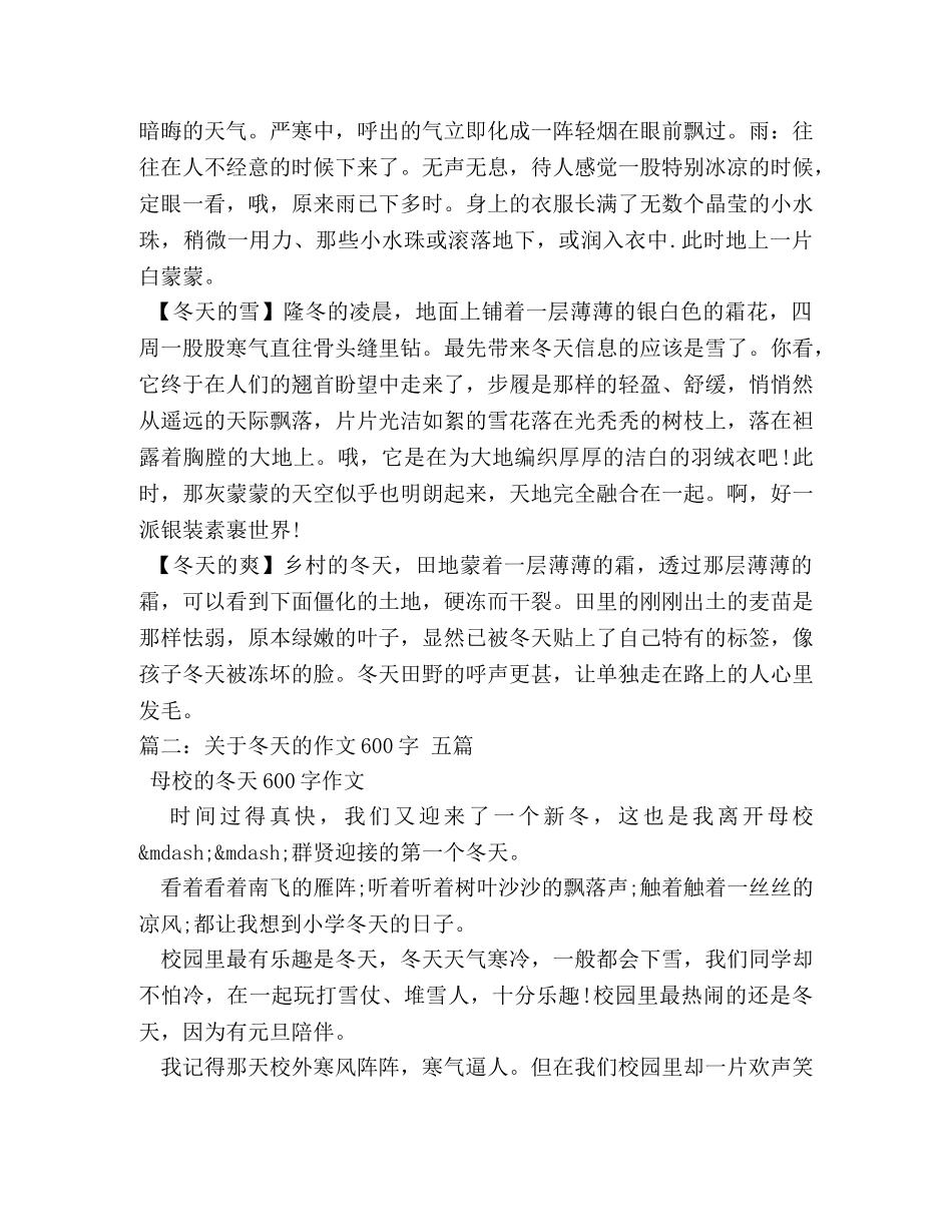 描写天气冷的作文 _第2页