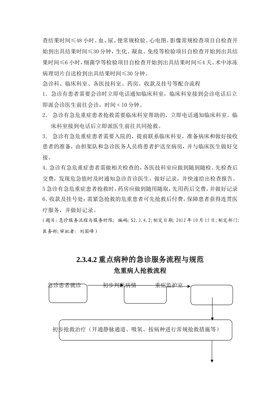 2.3.4.2重点病种急诊服务流程与规范(二甲完整版)_第2页