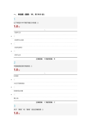 2016年尔雅艺术导论考试答案(满分100)