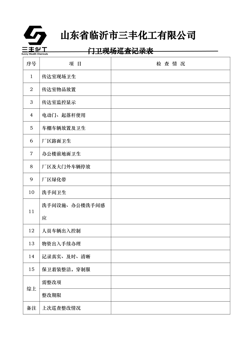 办公室日常巡查记录表_第1页