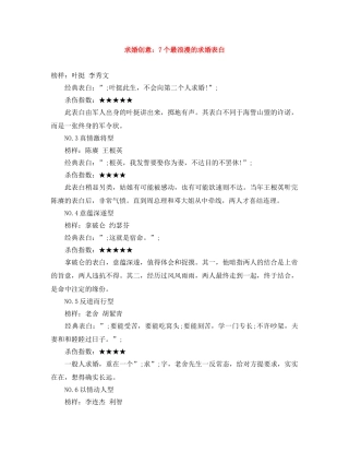 求婚创意7个最浪漫的求婚表白 