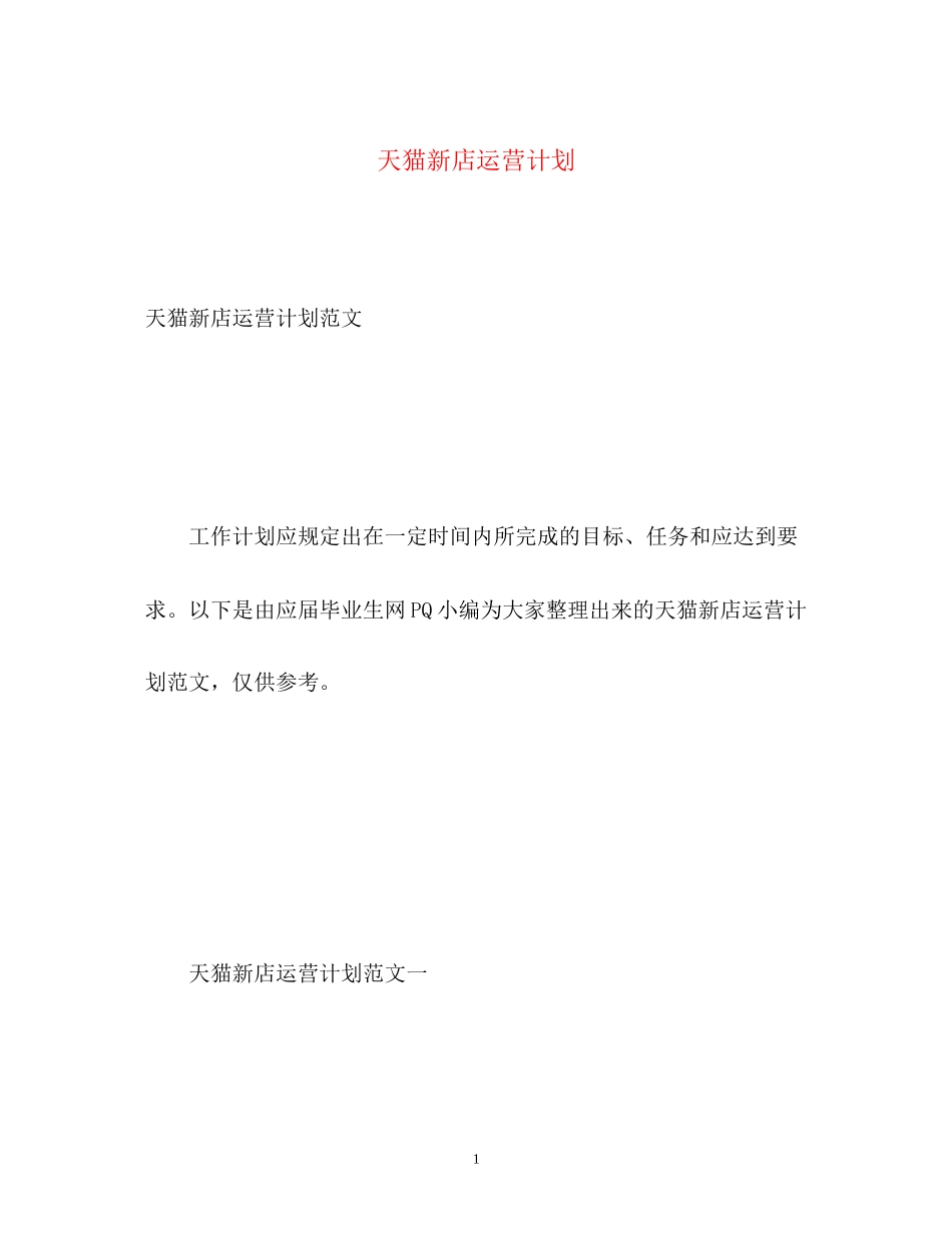 天猫新店运营计划_第1页