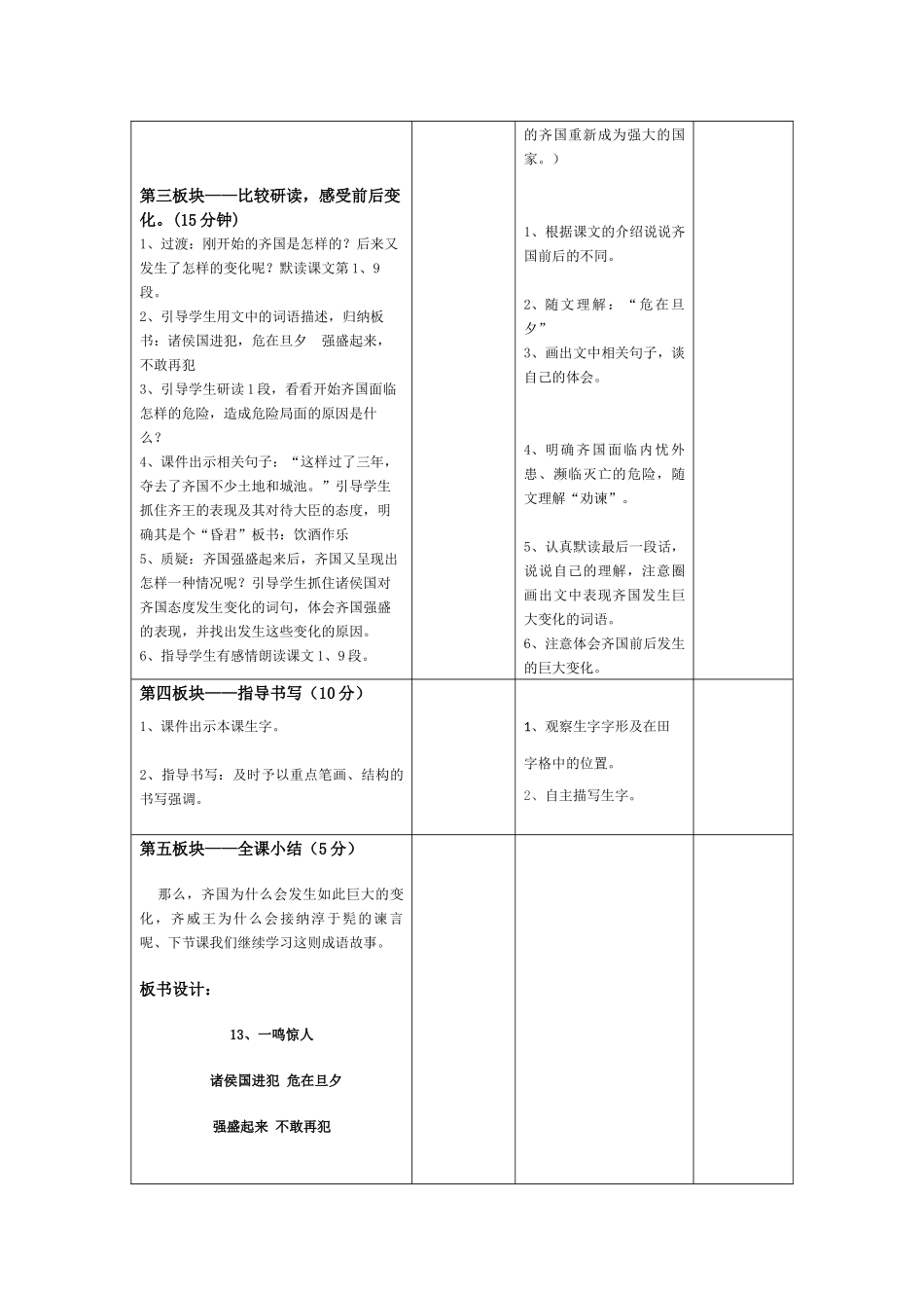 13、《一鸣惊人》教学设计(1)_第2页