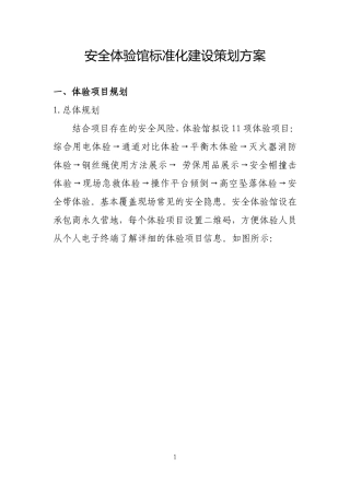 安全体验馆标准化建设策划方案