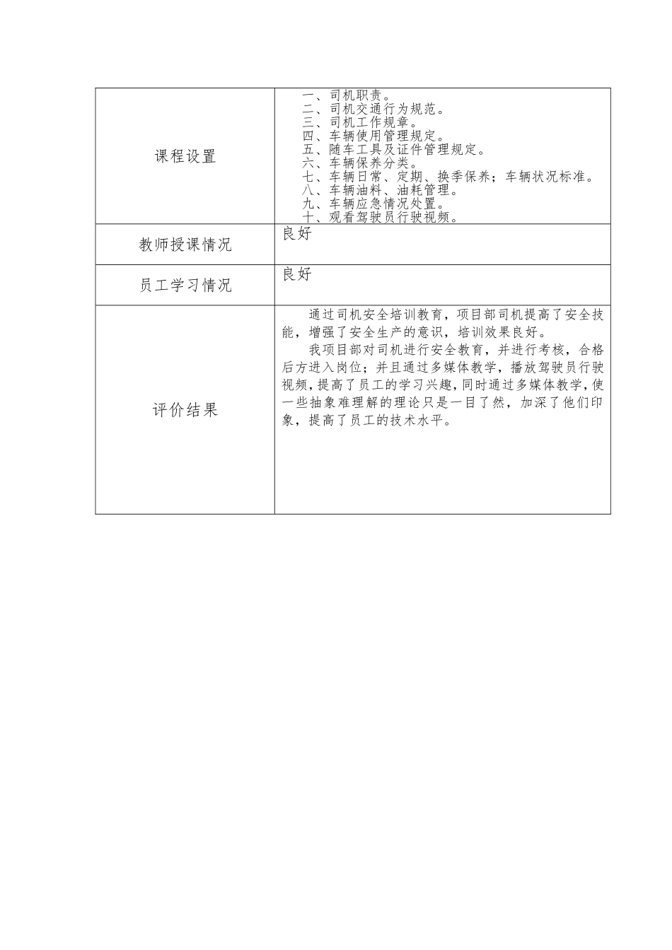 安全教育培训效果评价表_第3页