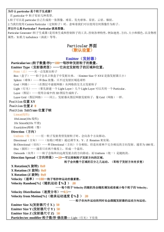 AE常用particular粒子中英文对照表