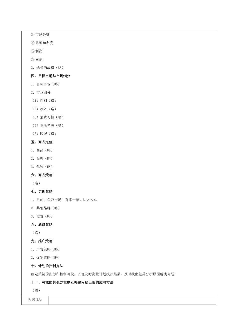 201x度年营销计划书及公司年度销售计划表_第2页