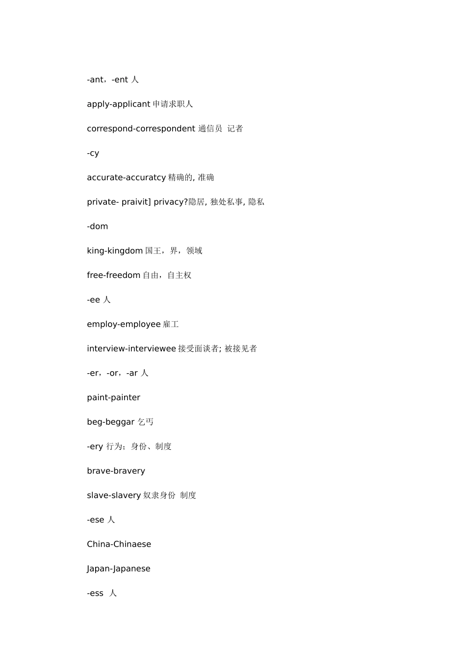 2019考研英语词汇常用后缀一览表_第2页