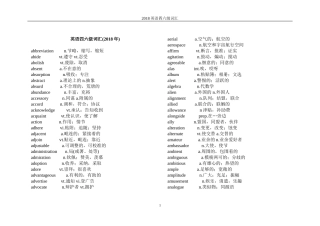 2018年大学英语四六级词汇表英语四级词汇-英语六级词汇