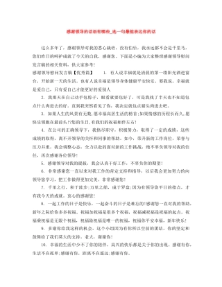 感谢领导的话语有哪些_选一句最能表达你的话 