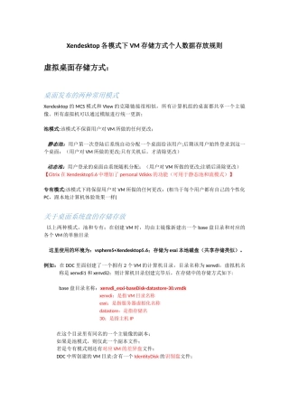 Citrix-Xendesktop各模式下虚拟桌面文件及用户个人数据存储方式