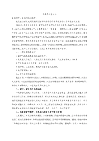 安委会汇报材料