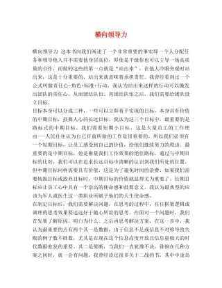 横向领导力 