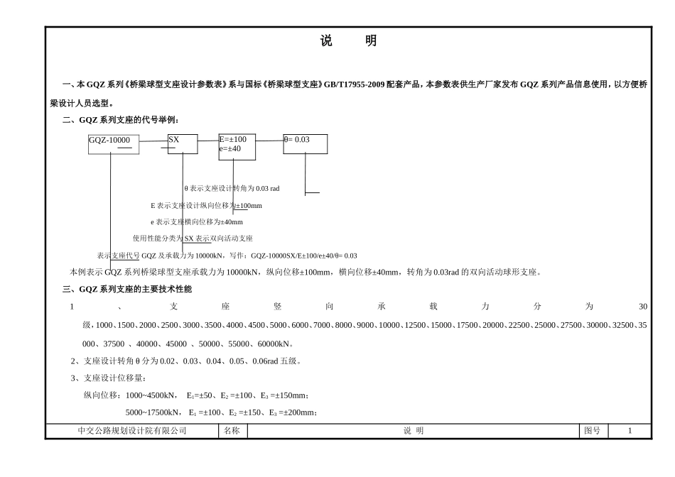 GQZ球型支座设计参数表_第3页