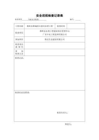 安全检查巡视记录表