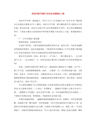 我是护旗手国旗下讲话发言稿精选15篇 