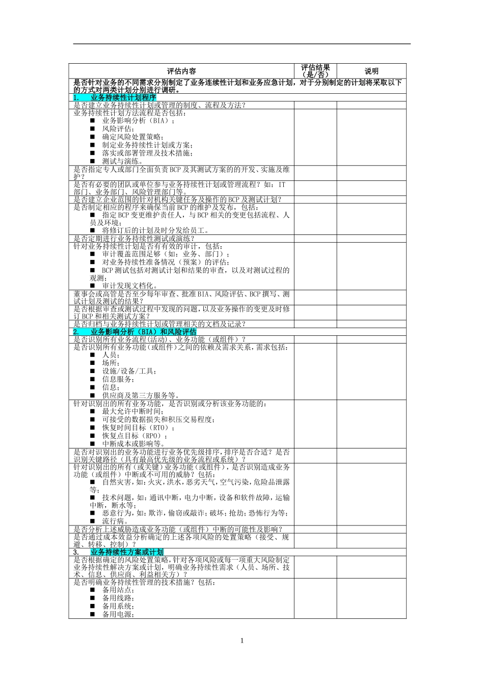 P05-6-业务运行连续性和应急计划评估表_第3页