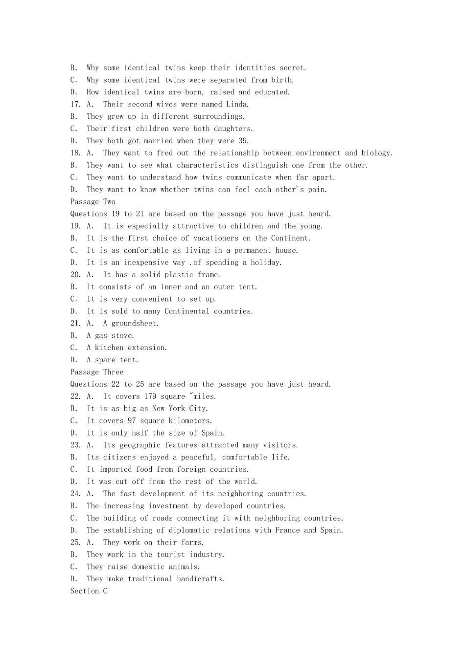 2014年12月英语四级考试真题及答案(第1套)_第3页