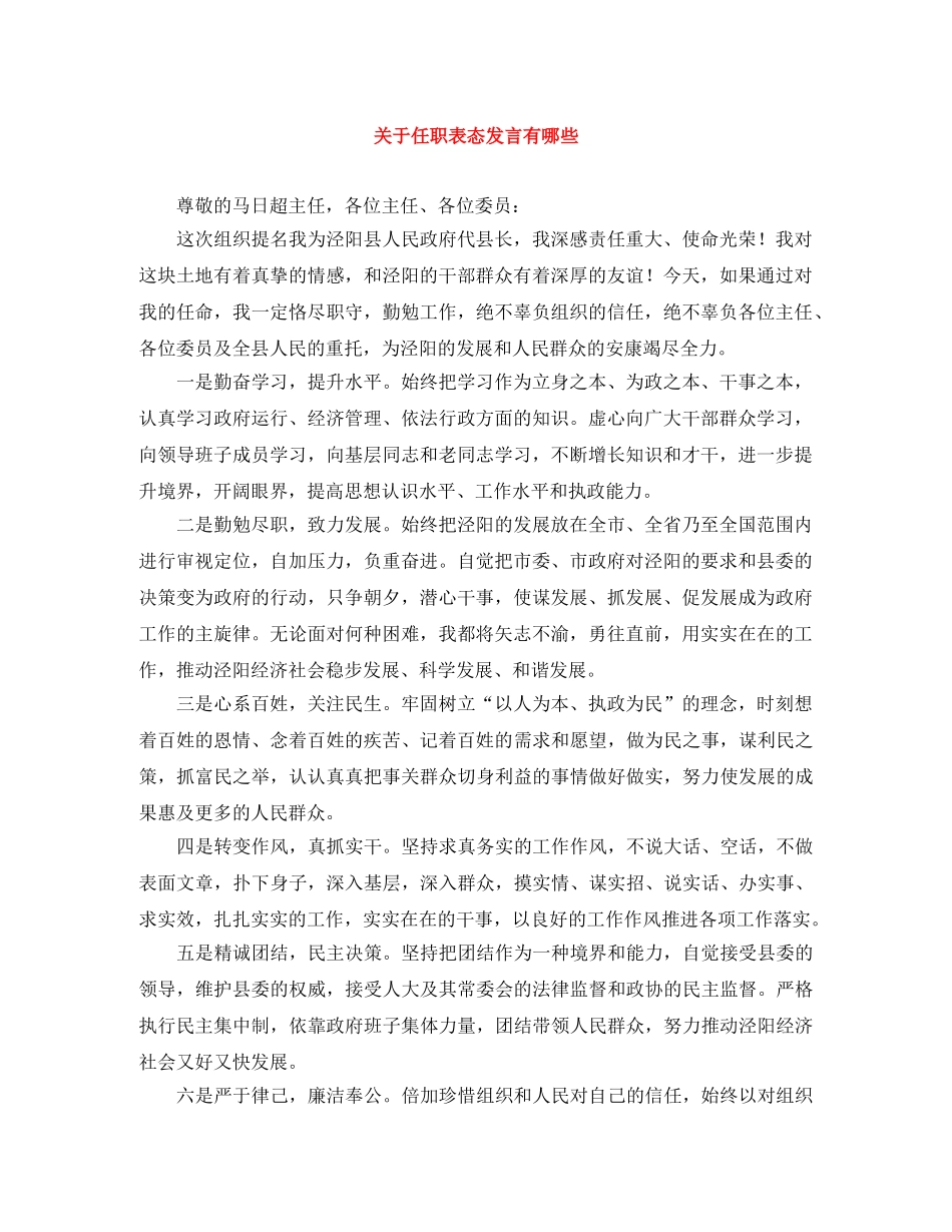 关于任职表态发言有哪些 _第1页