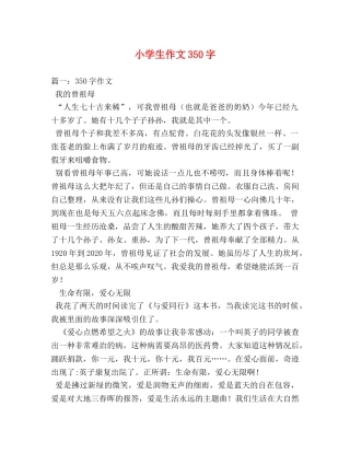 小学生作文350字 