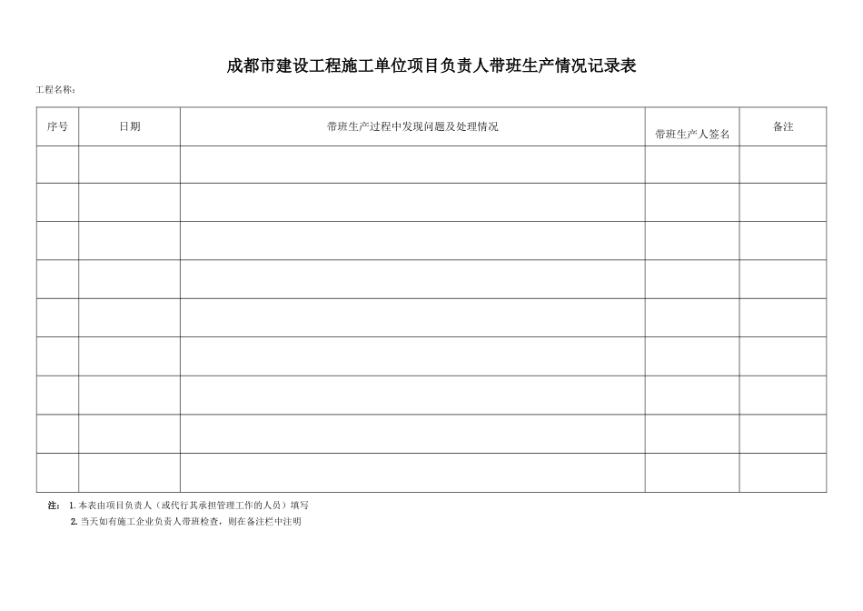 1施工单位项目负责人带班生产情况记录表_第2页