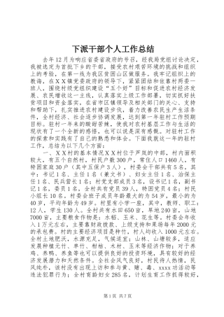 下派干部个人工作总结