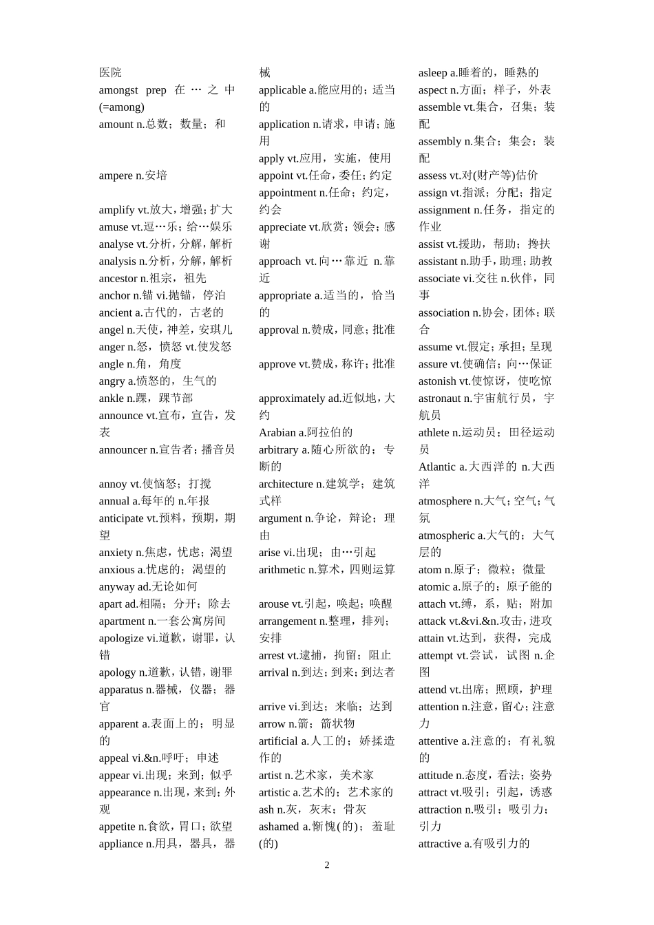 2015新版大学英语四级考试词汇表(新大纲)_第2页